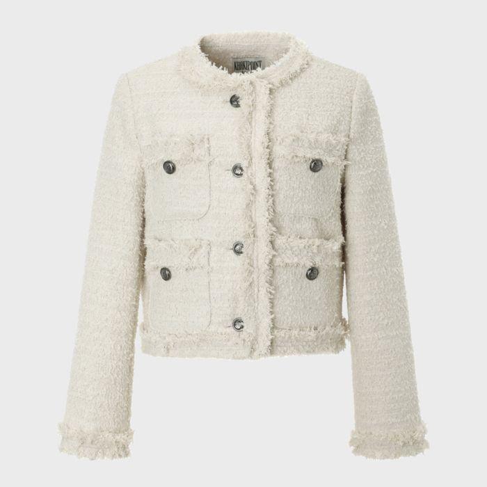 Antique Crop Tweed Jacket (ivory)