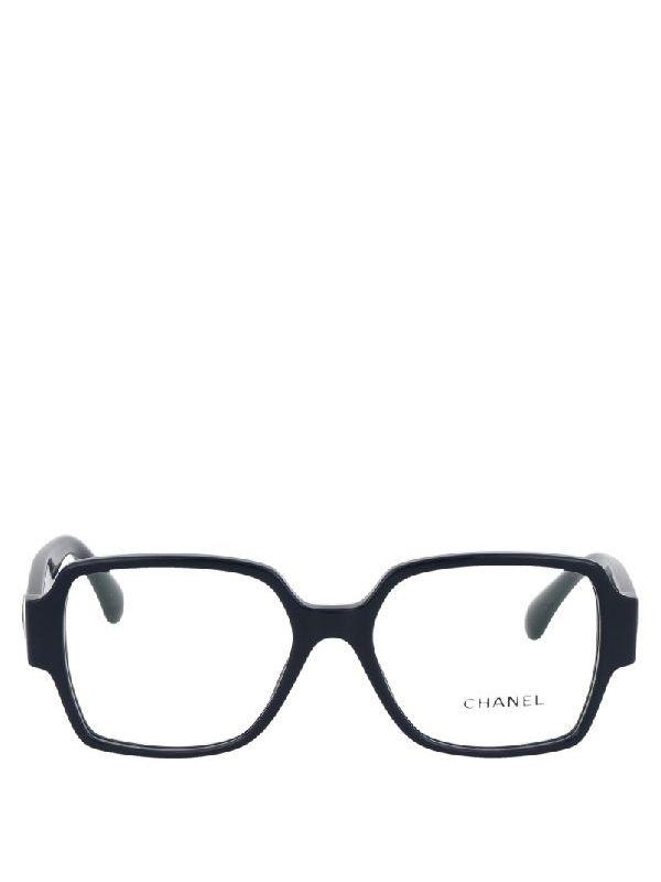 스퀘어 까멜리아 로고 템플 안경