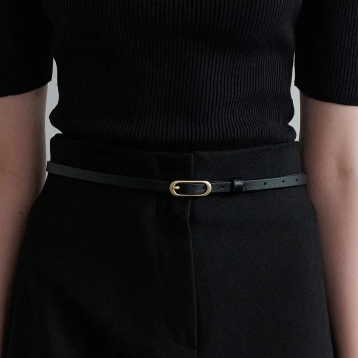 [ESSENTIAL] classique soft buckle 10mm belt_black BT001