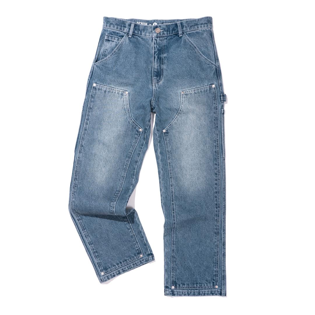 DOUBLE KNEE DENIM L/BLUE