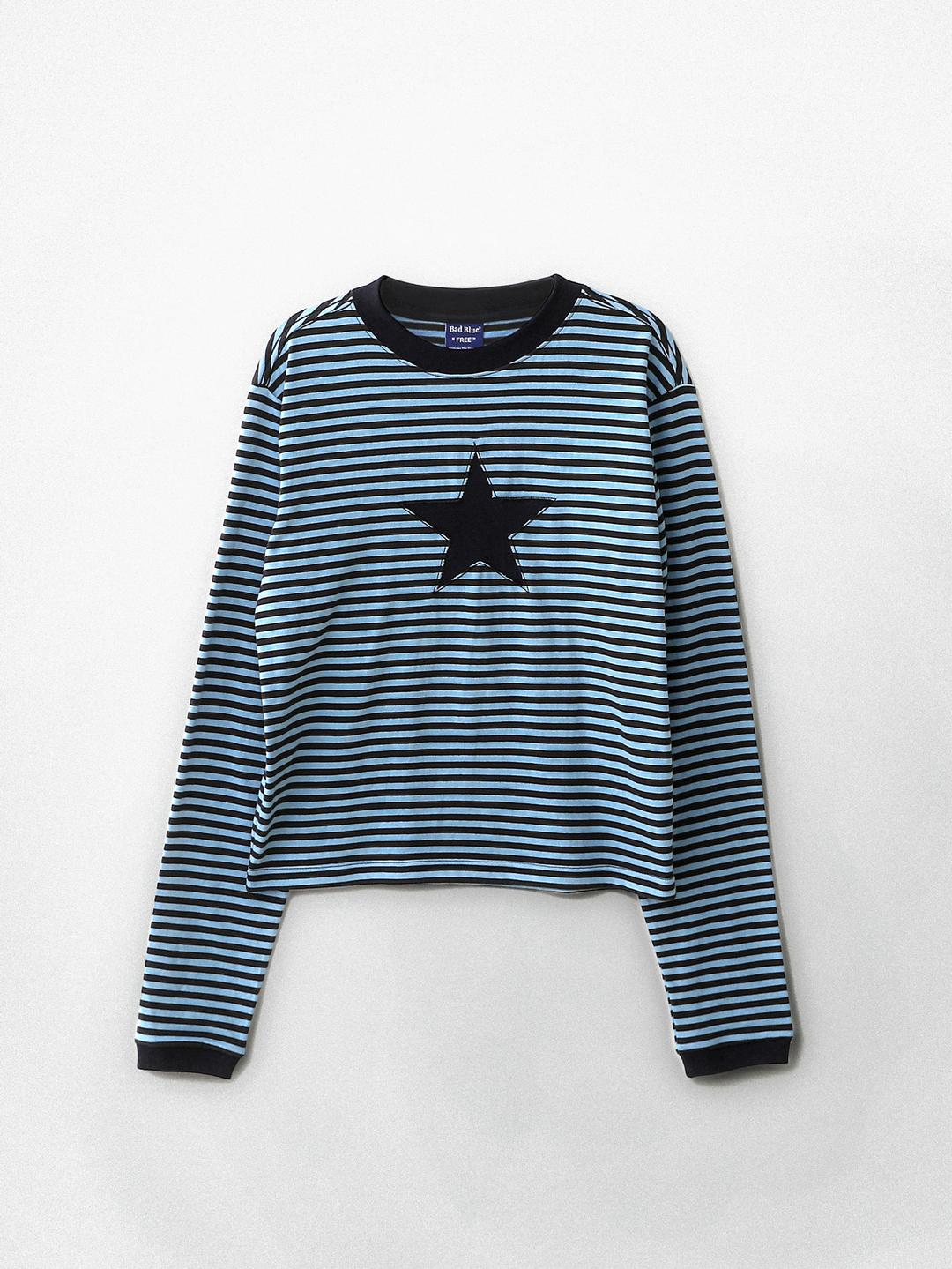 Stripe Star L/S Blue