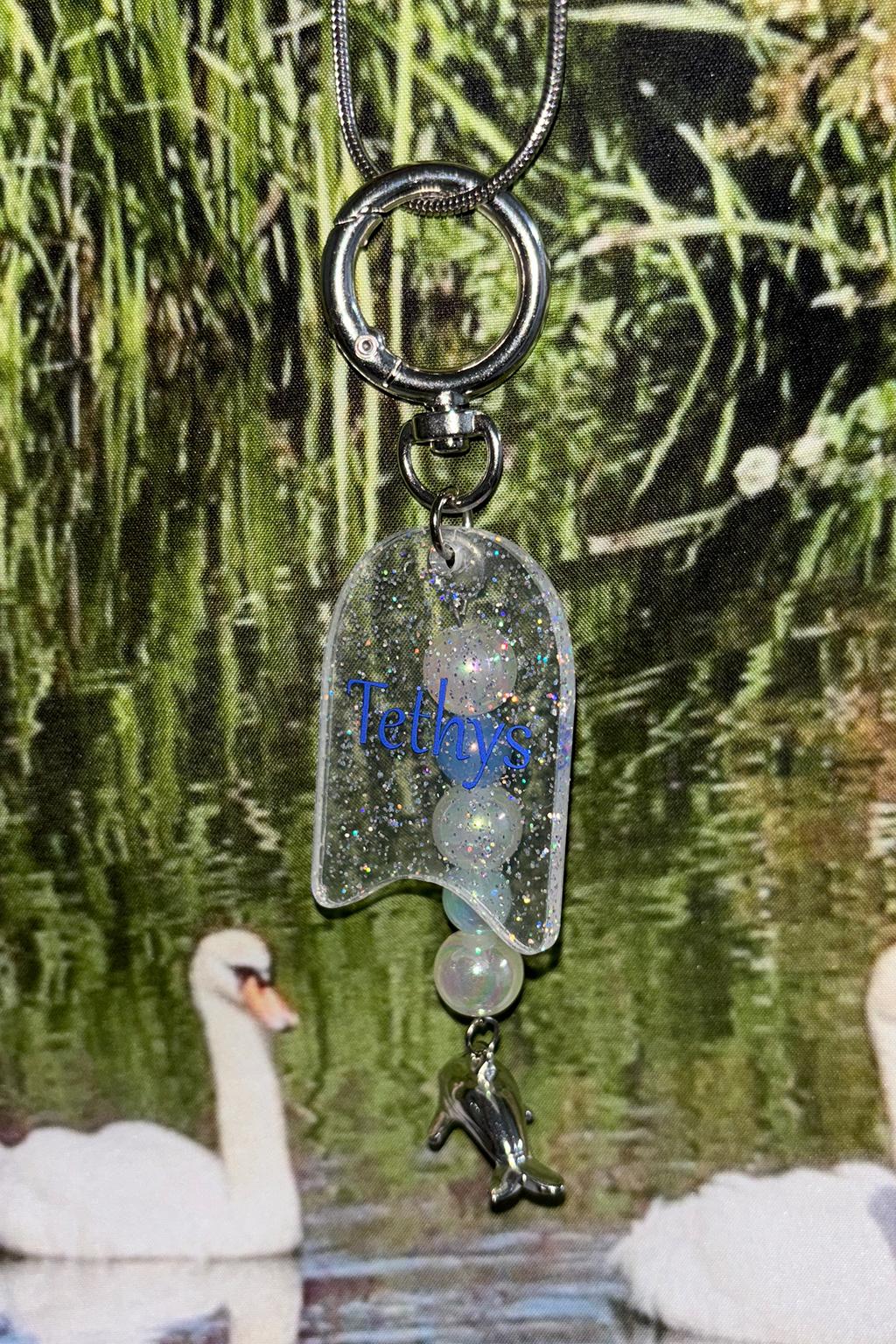 TETHYS GLITTER KEYRING_SKY BLUE