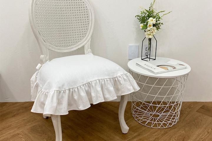 마리엔 프릴 식탁 의자커버 1P 5컬러 체어 시트 방석커버 모던 프렌치 앤틱