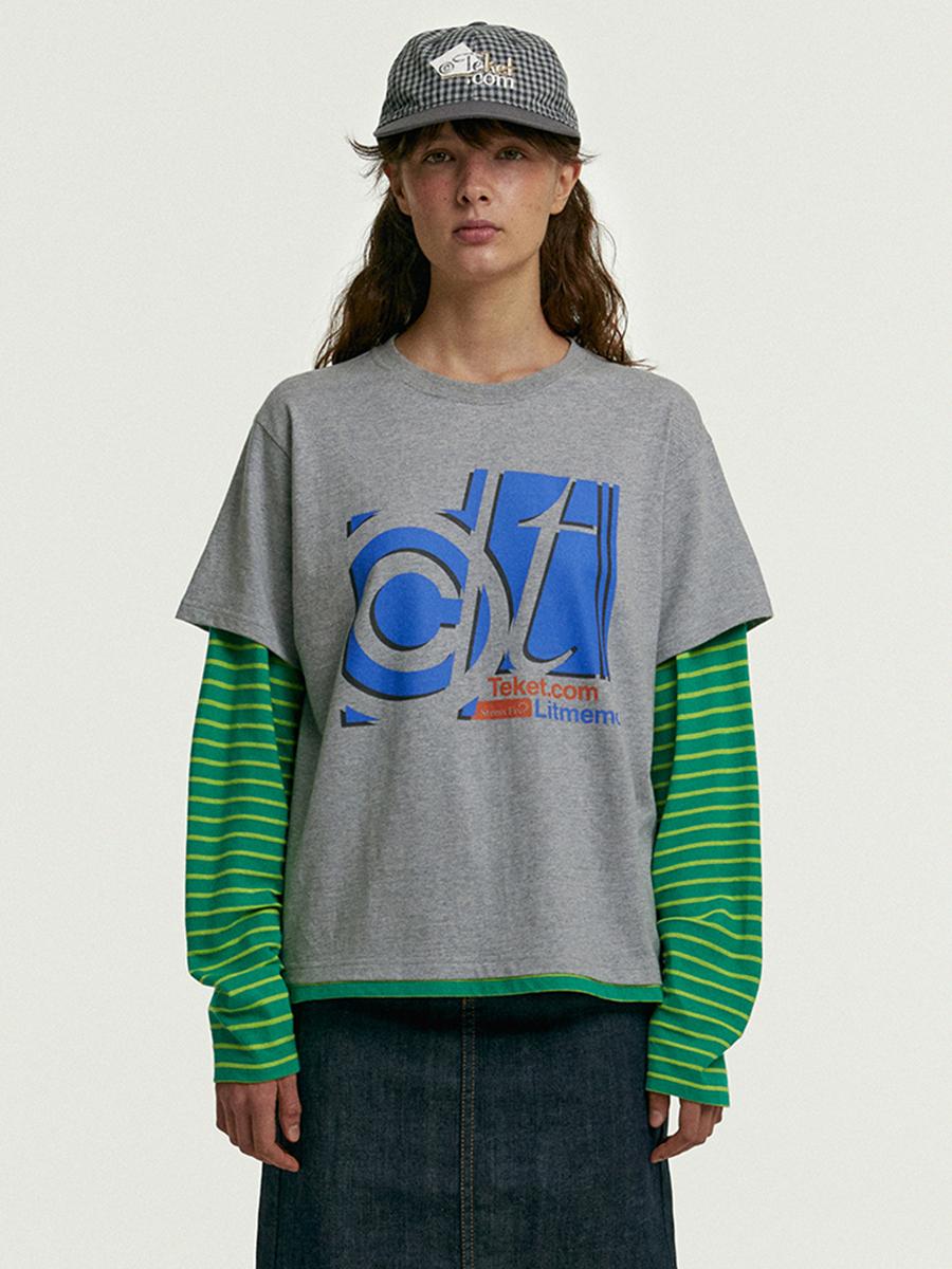 Stress Fix Layered L/S Tee Melange Gray