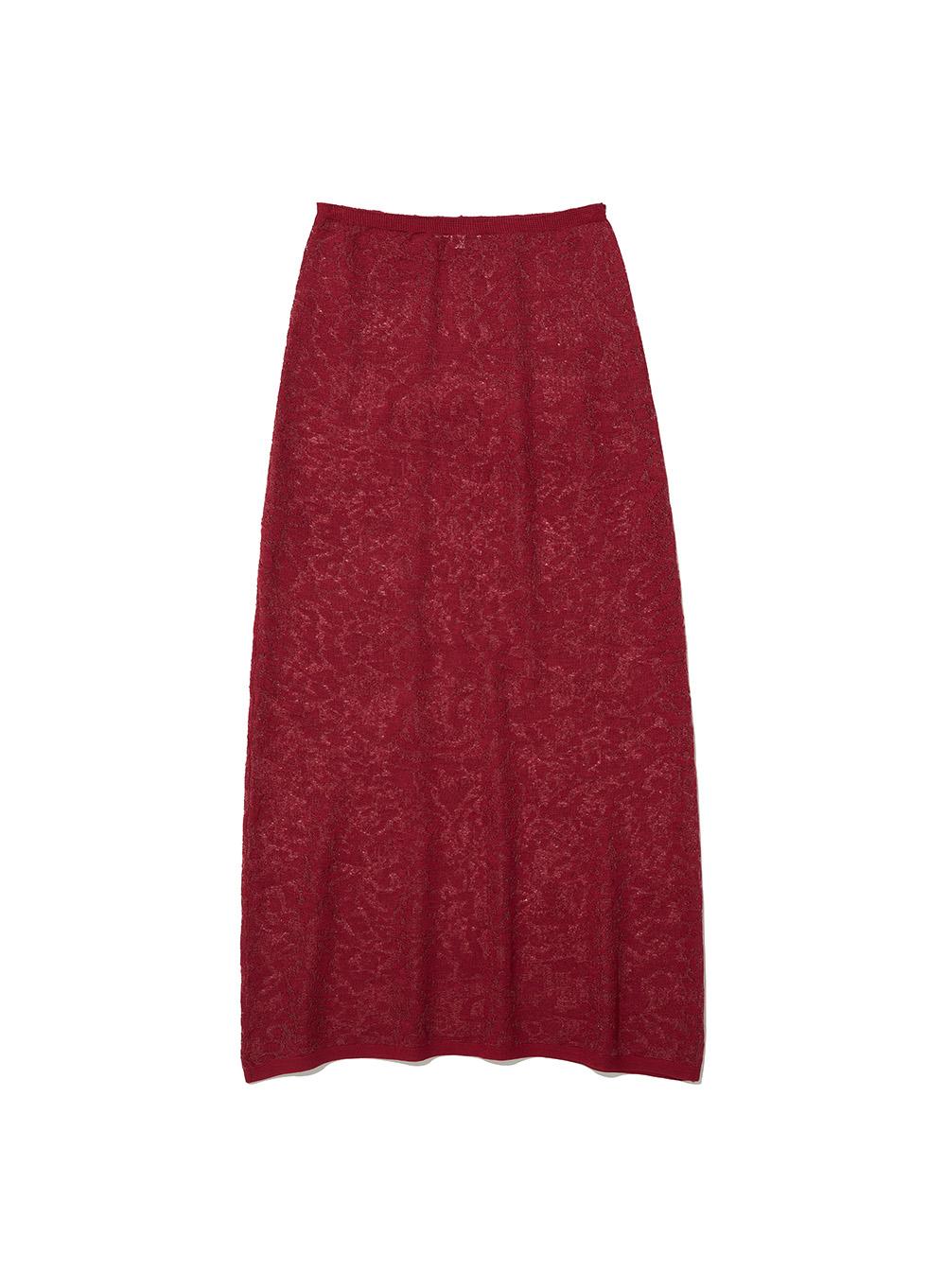 [WOMEN] CROCHET KNIT MAXI SKIRT_RED