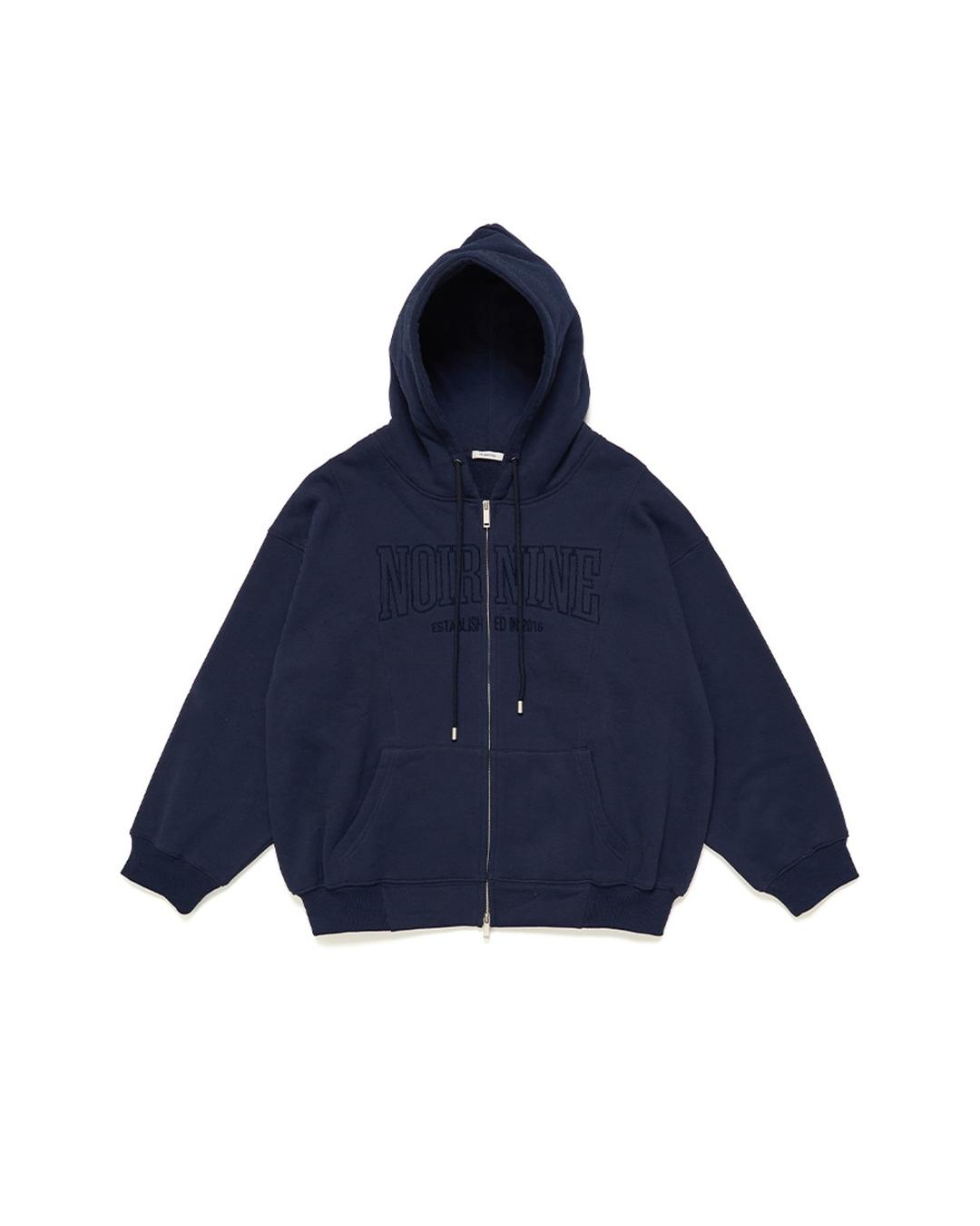 UNISEX Noir 2-way Hood Zip-Up [NAVY]