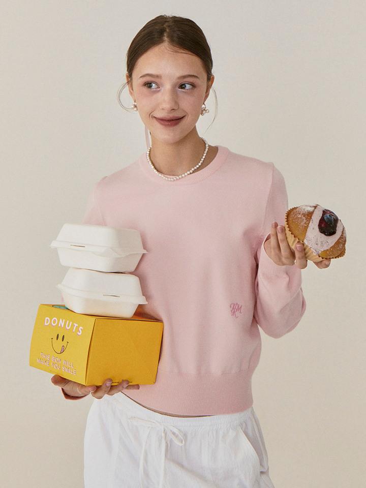 여성) 베이직 로고 스웨터