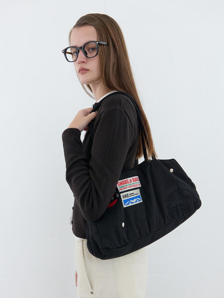 [6차 리오더] Patch Shopper Bag UNISEX Black