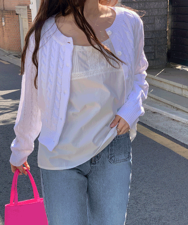 +영상 나를닮은 라운드 꽈배기 긴팔 가디건 -6color
