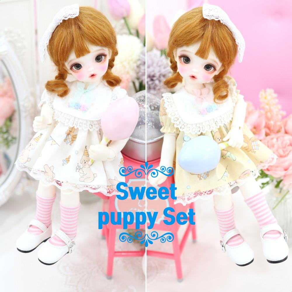 [Limited USD] Sweet puppy SET (Ivory,Light yellow)