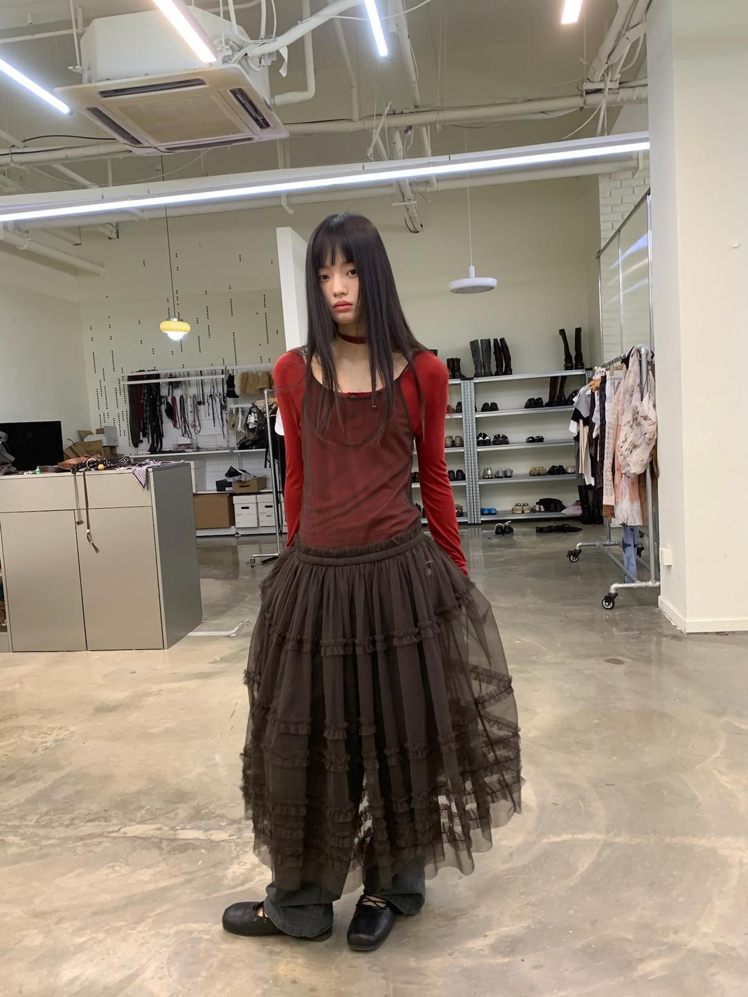 NEVERSEEZ  Pleated layered mesh dress