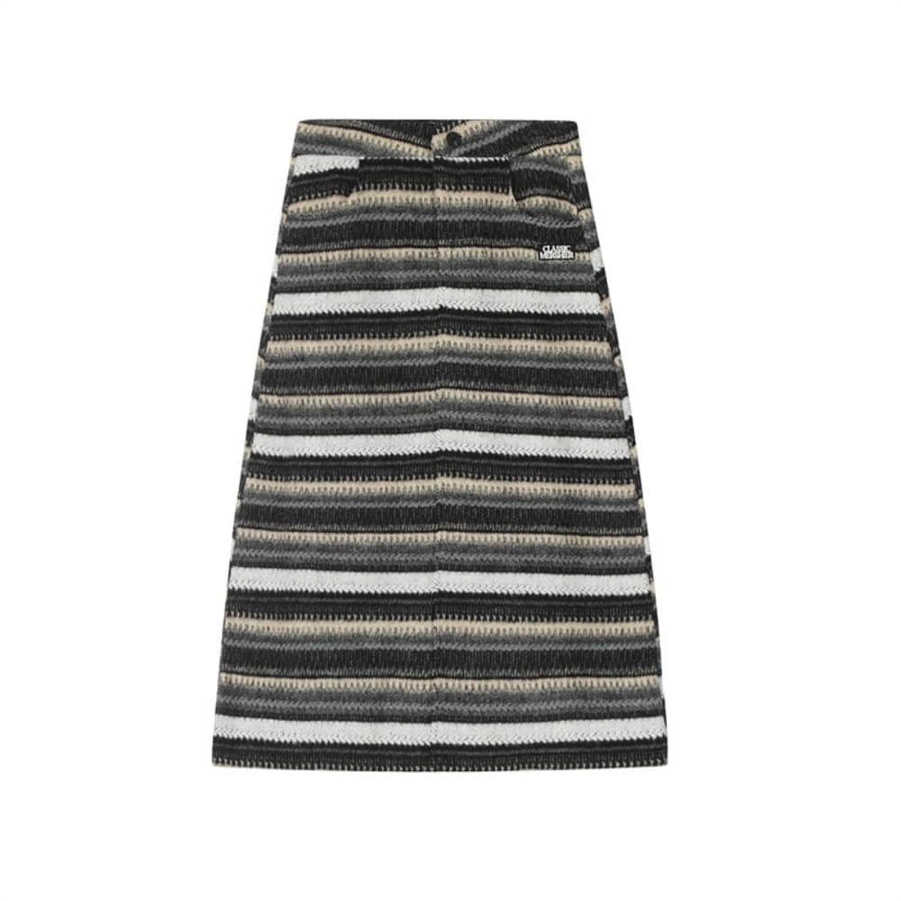 데저트 스트라이프 롱 스커트