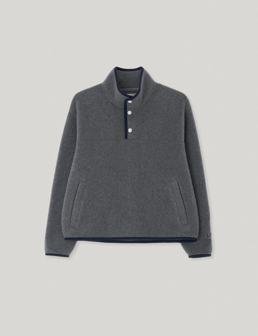 Fleece Half Snap Fullover_Grey
