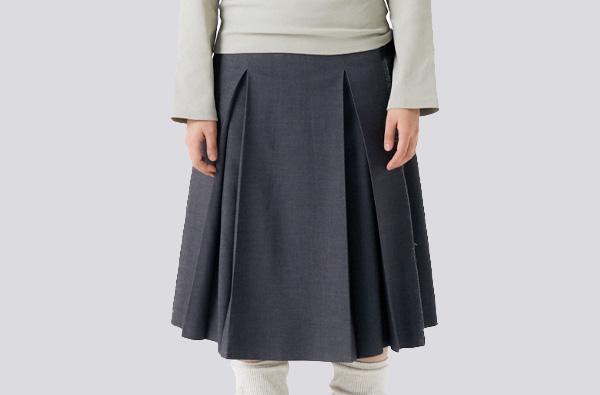 MIDI PLEATED WRAP SKIRT 2 / GRAY