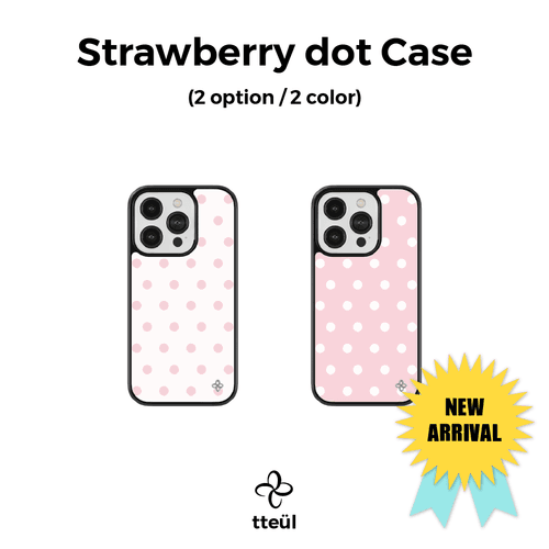 [글라스 범퍼] 딸기 도트 케이스 (2 option / 2 color)