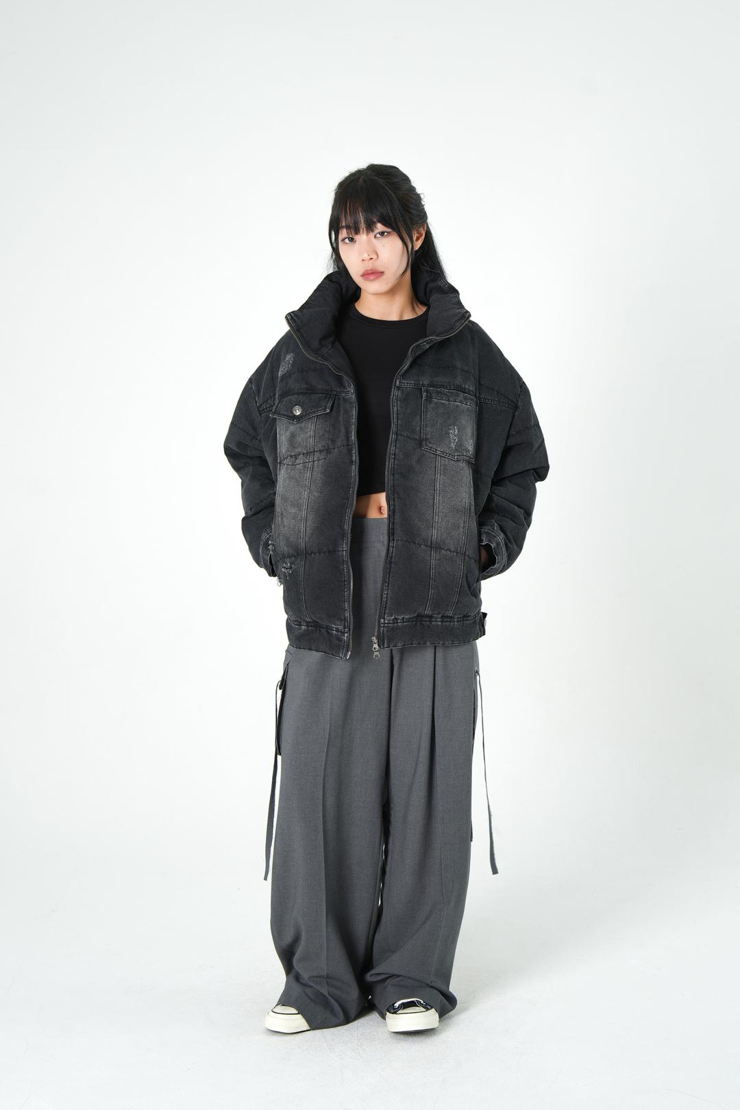 DAMAZED DENIM JUMPER - BLACK