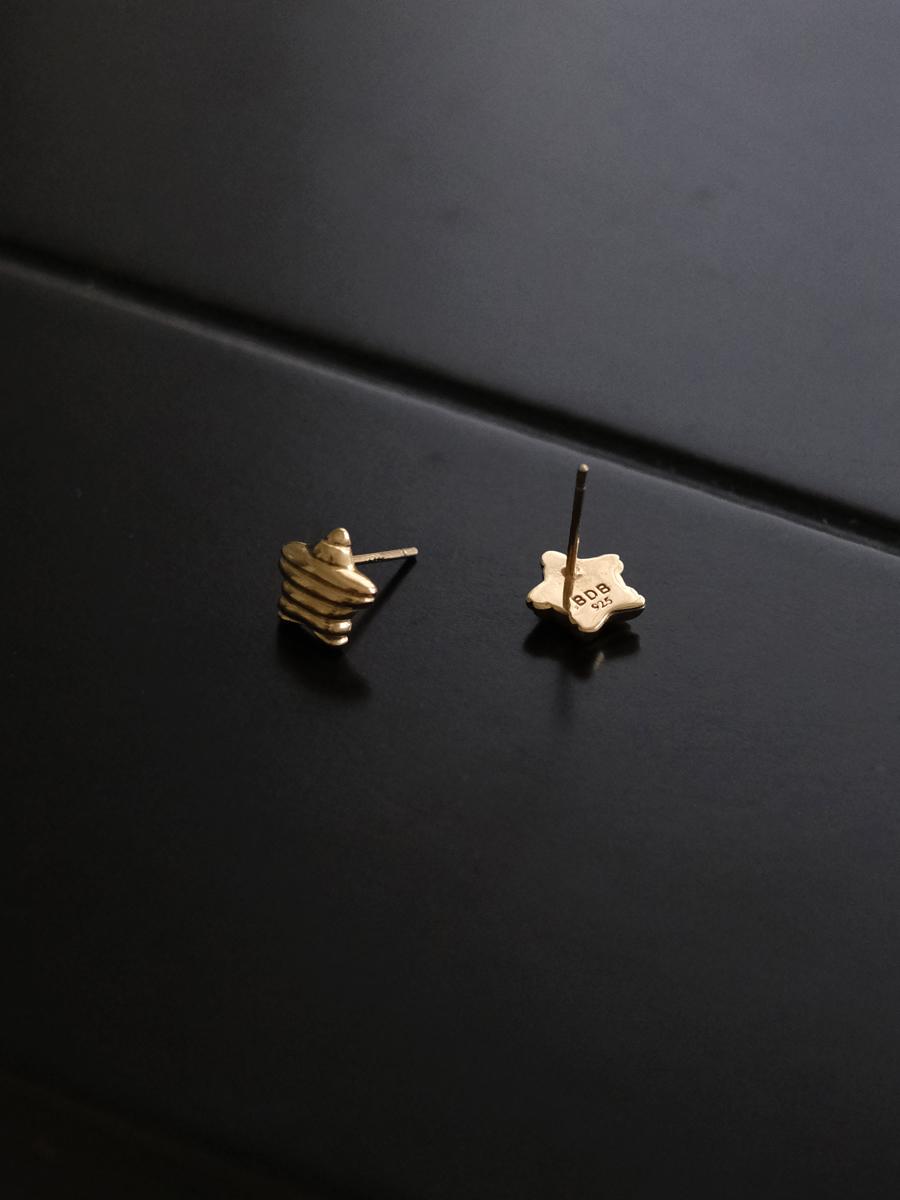 Carved Star Earring(Gold)