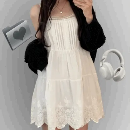 [청순무드] 브리즈 레이스 펀칭 원피스