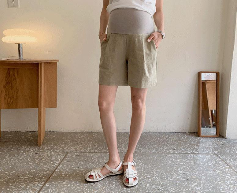 해피텐 임부복*제이린넨 4부 팬츠