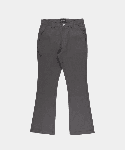 스냅 버튼 부츠컷 팬츠 차콜