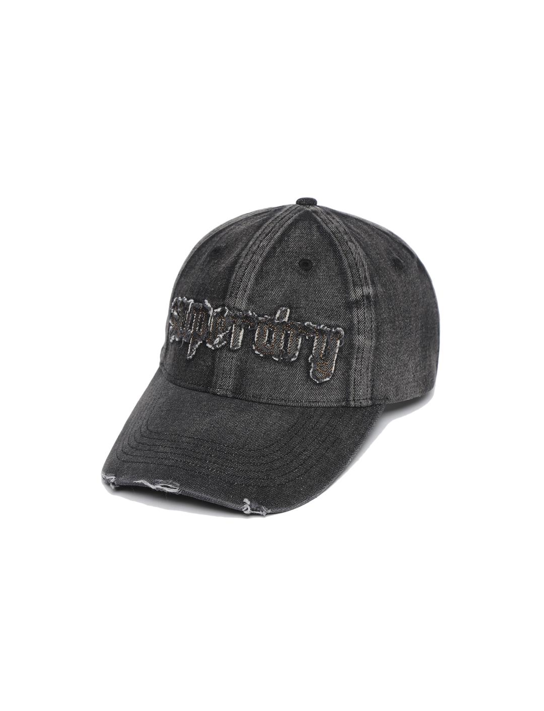 WASHED DENIM CAP BLACK