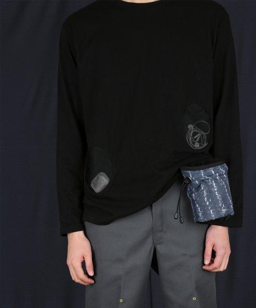 SEE-THROUGH POCKET L/S SHIRT (BLACK)