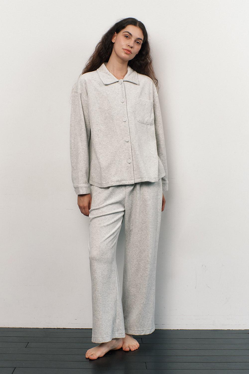 VELOUR PAJAMA SET_melange (women)