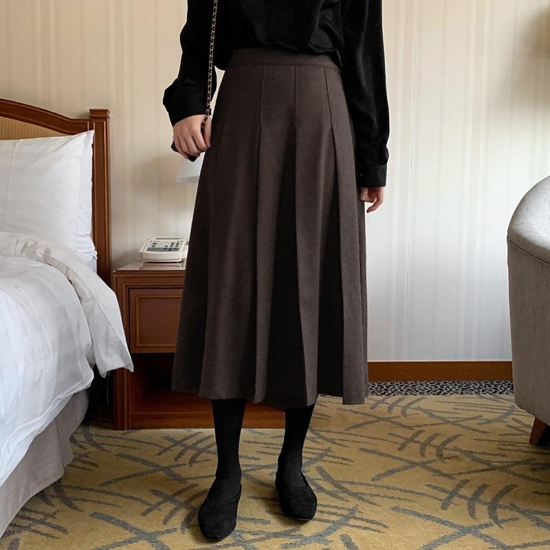 [Made Lauren]달린 플리츠 울 롱 스커트 - 3 color