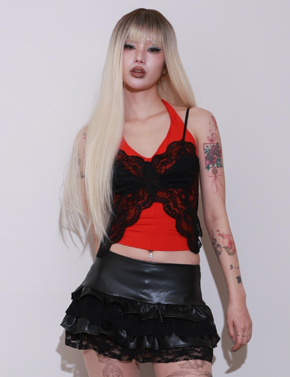 Halter Strap Top Red  [03.10 Delivery]