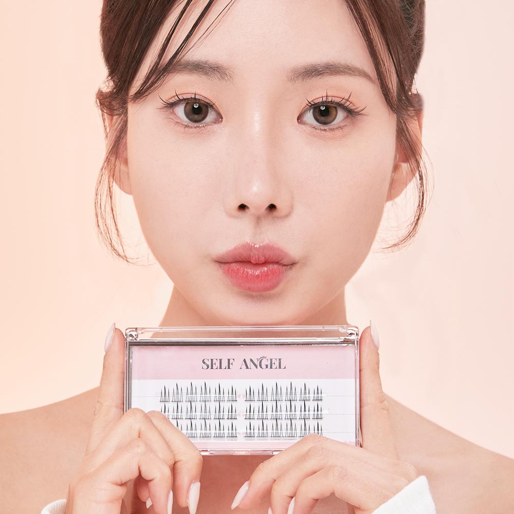 셀프천사 롱기둥 속눈썹 아이돌 가닥 부분 인조 래쉬 연장 A형 붙이기