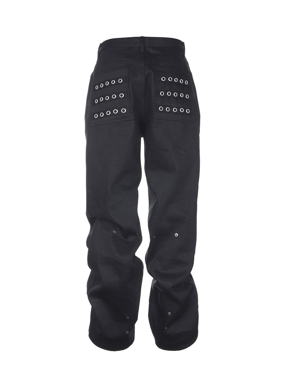 Eyelet Button Black Jeans