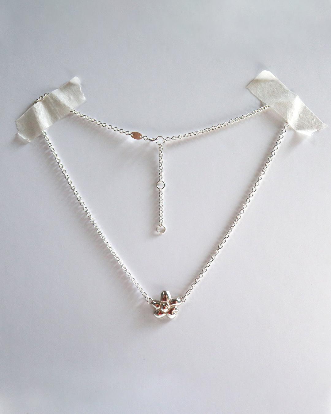 [ Silver925 ] Doodle flower necklace