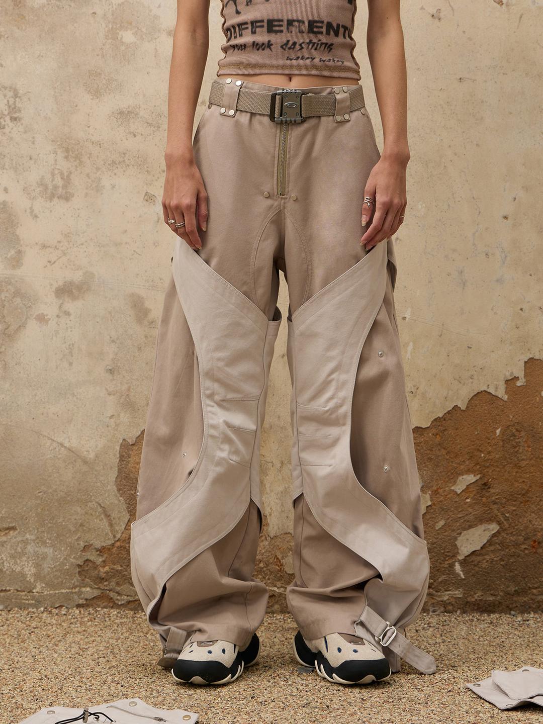 Personsoul Irregular Structured Pants