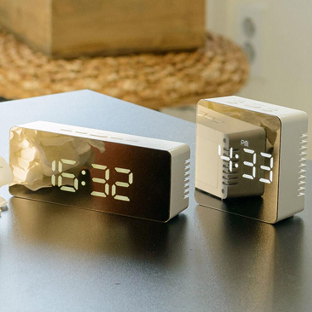 플라이토 미러 정사각 LED 탁상시계