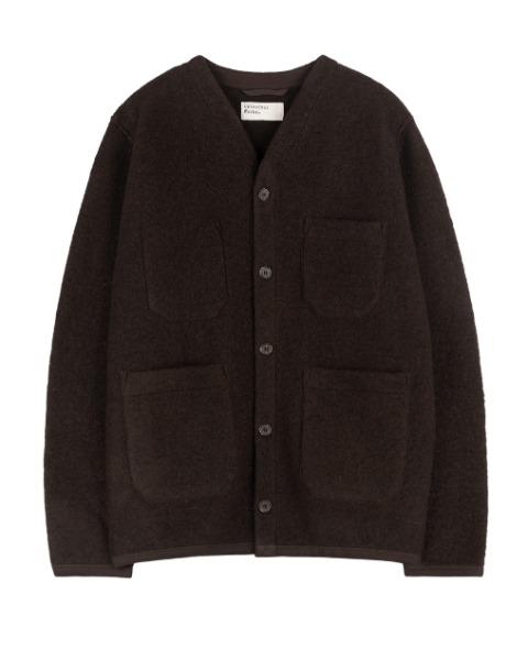 [UNIVERSAL WORKS] WOOL FLEECE CARDIGAN (BROWN)