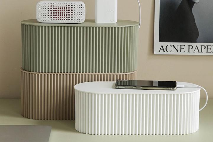 모던 템바보드 멀티탭 정리함 전선 콘센트 케이스 2size 3colors