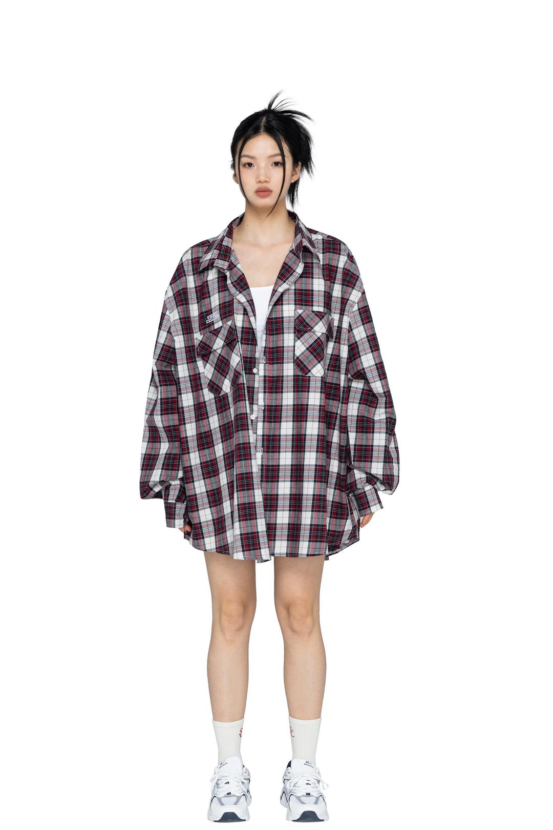 I Got It From My Boyfriend Check Shirt - S / red
