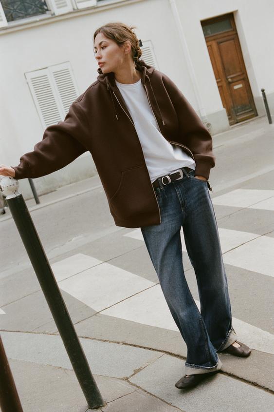 끈 후드 스웨트셔츠