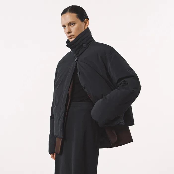 테일러드 웨이 구스 다운 숏패딩_BLACK