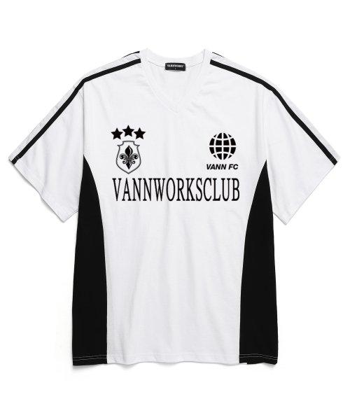 스포티 블록코어 브이넥 반팔 티셔츠 (VS0033) 화이트