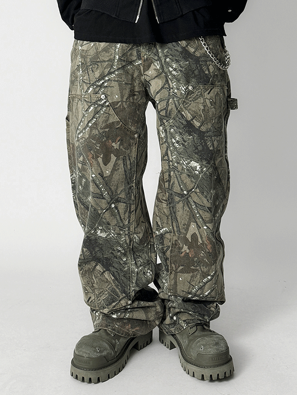 no.019 리얼트리 카모 와이드 카펜터팬츠