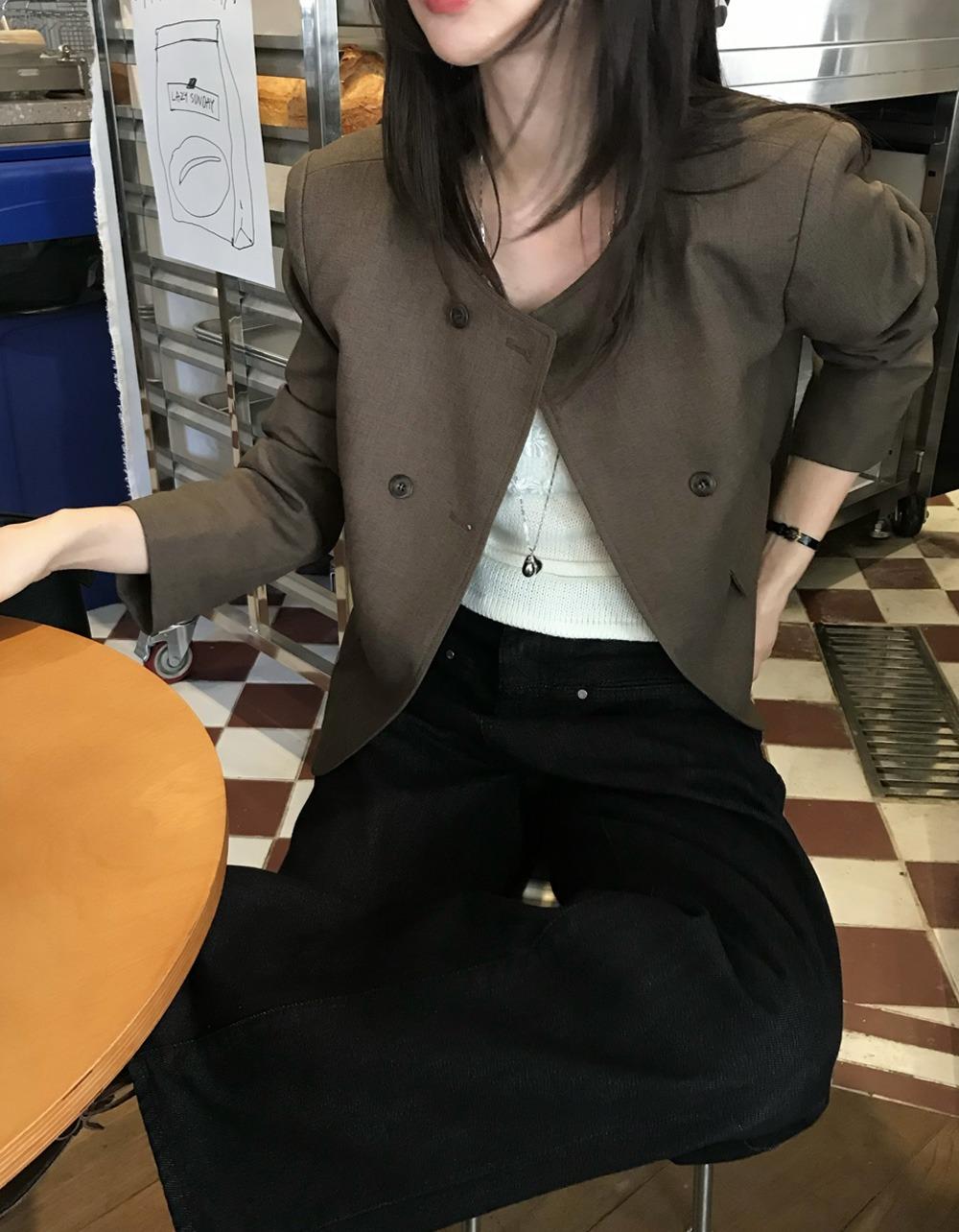 커핀 노카라 더블 JACKET *7~10일 소요