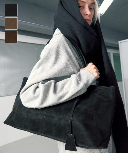 남녀공용 오브제 스웨이드 숄더백 3COLOR