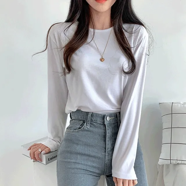 [1+1할인/기본핏!] 파스텔 비비드 모어 라운드 긴팔티