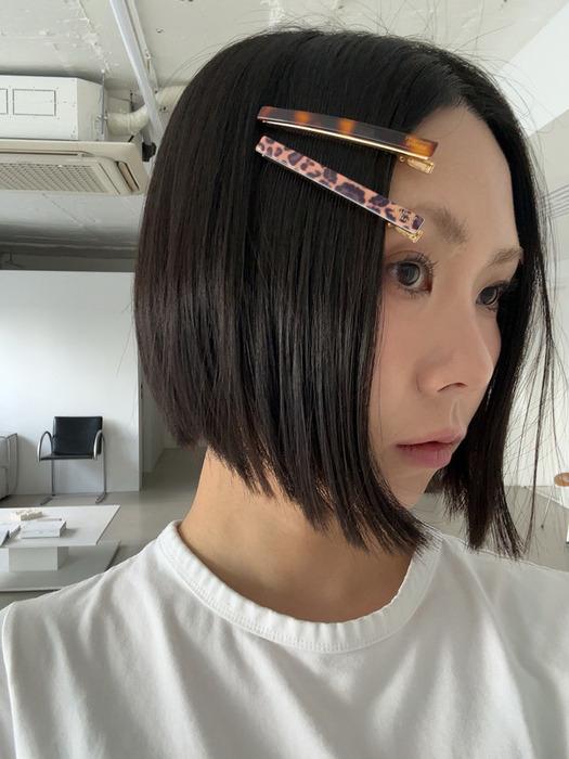 Slick leopard hair pin (2color)