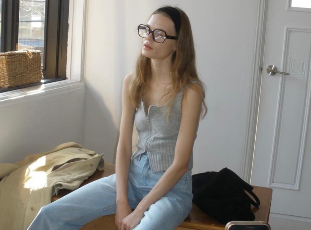 LONDONFLAT 런던플랏 집업 뷔스티에 니트