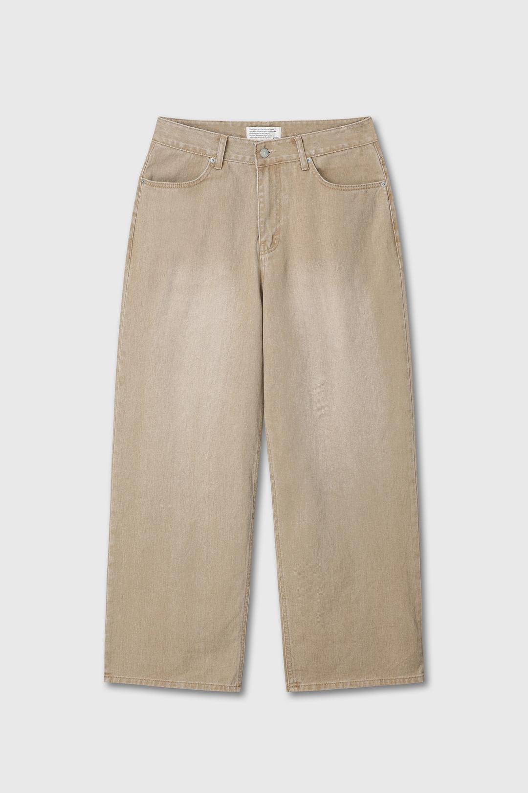 LOOSED WIDE DENIM PANTS (BEIGE)