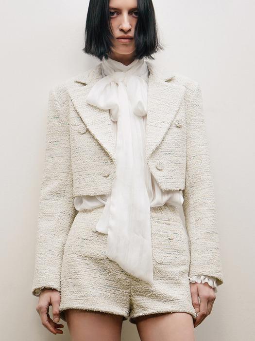 Boucle Tweed Cropped Spencer Jacket[White(WOMAN)]_UTO-FB08