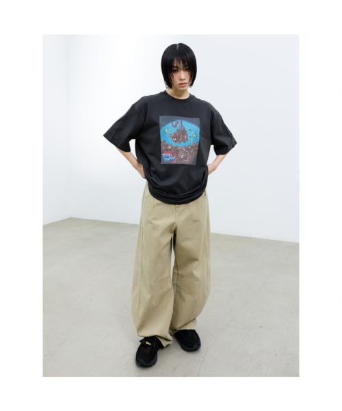 (UNISEX) 무릎 다트 베럴 레그 팬츠  아이보리