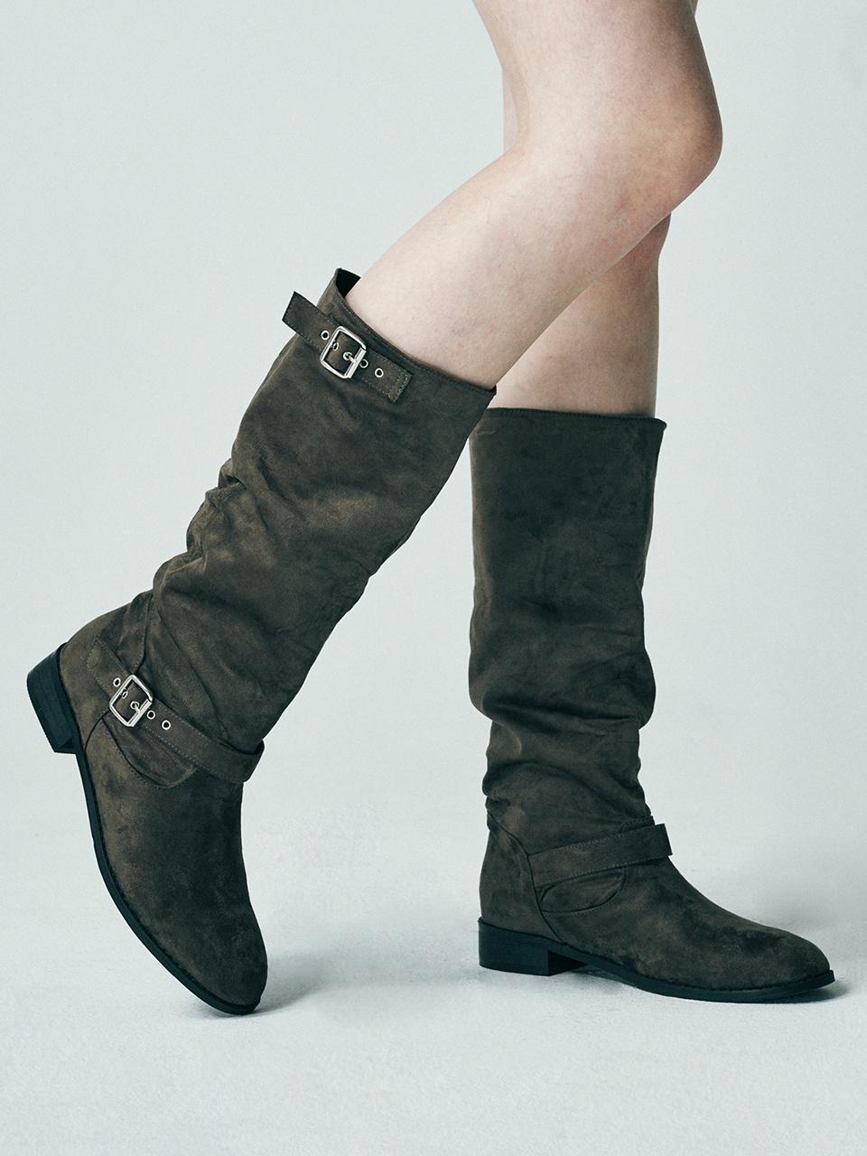 솔트앤초콜릿 (10/8 머드 예약배송)[프로미스나인 착용] [지그재그 단독] 스퀘어 토 스웨이드 미들부츠 412346008 (3cm/2color)